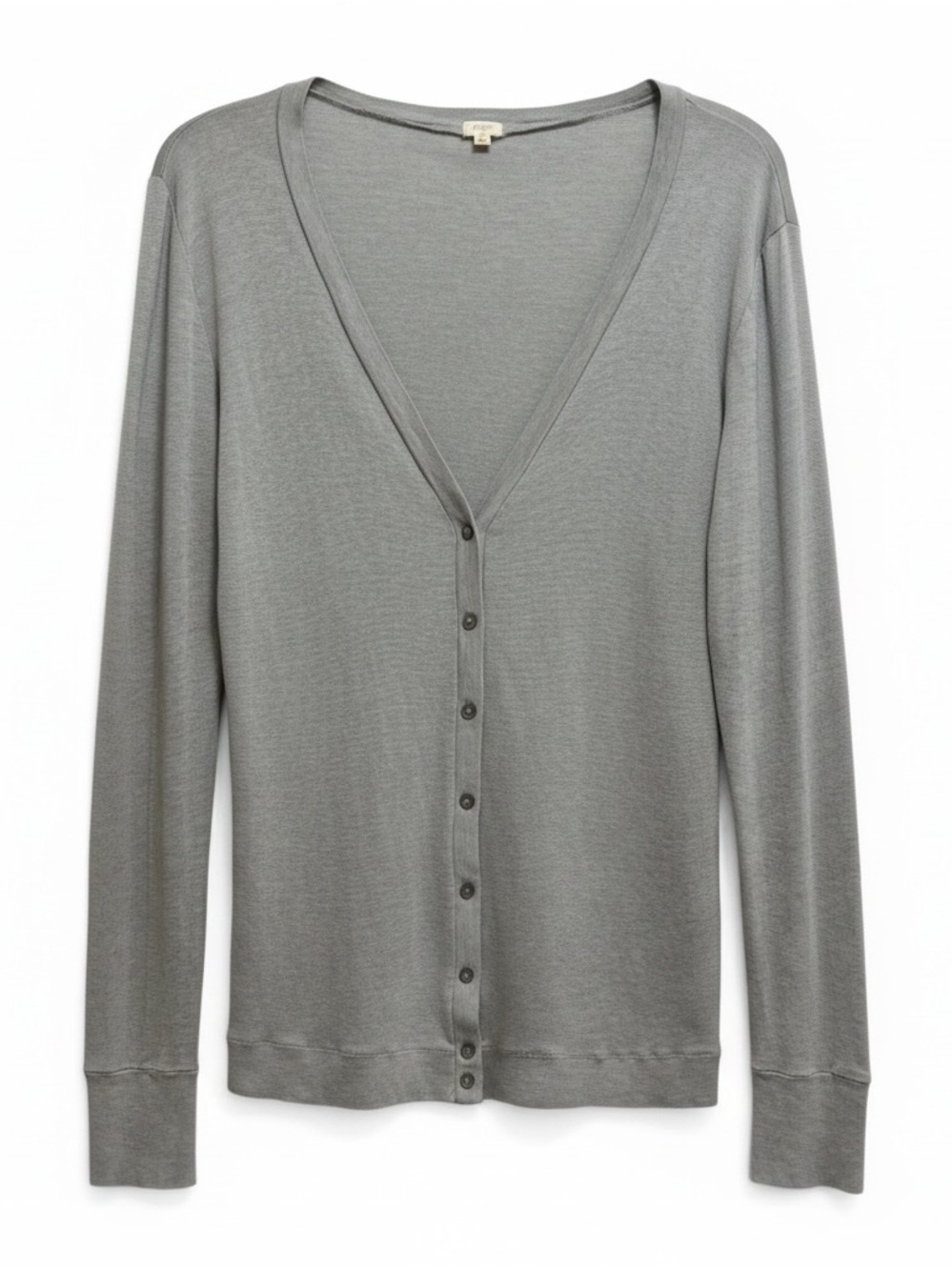 J. Crew Gray Cardigan Sweater Lightweight V-Neck Button Up Size M
